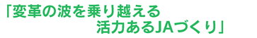 「変革の波を乗り越える活力あるJAづくり」