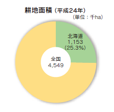 耕地面積（平成23年）